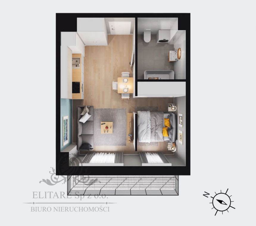 Mieszkanie 32,28m2 możliwość wydzielnia sypialni/duża loggia/Wrocław Szczepin miniaturka 8