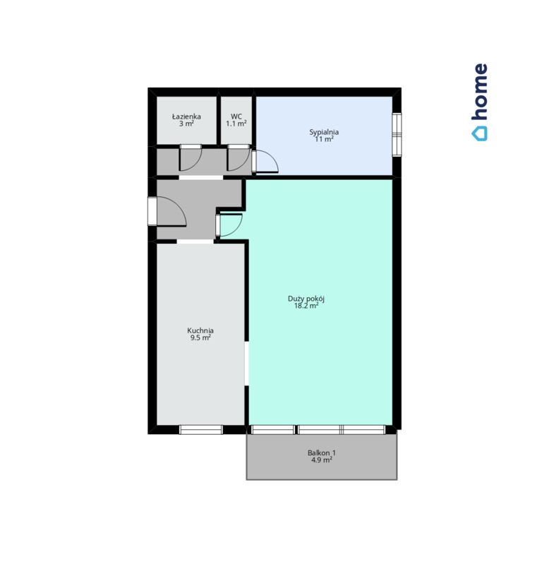 Nowy Dwór - 2 pokoje/50m2/Rozkład/Balkon/Piwnica miniaturka 12