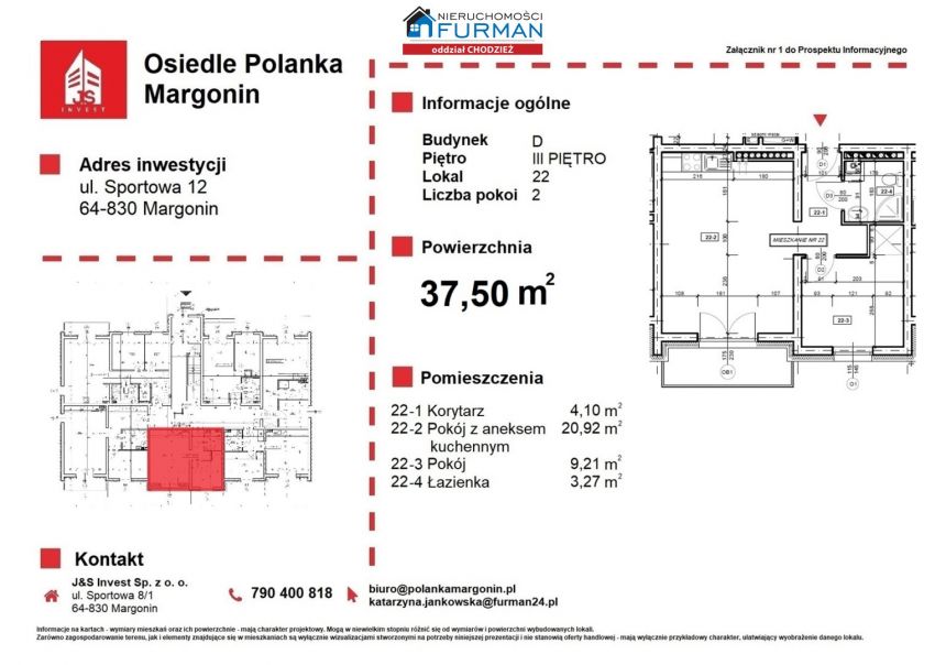 Na sprzedaż mieszkanie 2 pokojowe Margonin miniaturka 11