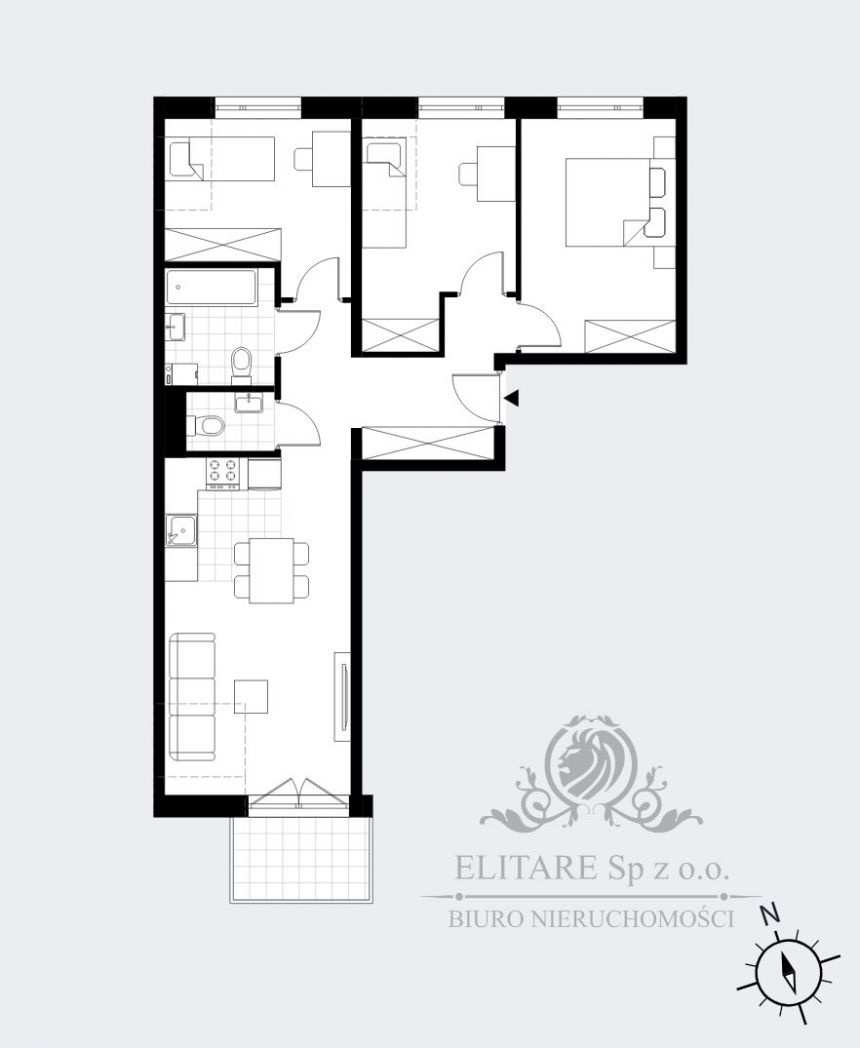 REALIZACJA 10.2025/Mieszkanie 4 pok.62,30m2/ balkon/Brochów miniaturka 6