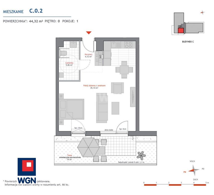 Gdańsk Piecki-Migowo, 574 890 zł, 44.18 m2, do wykończenia miniaturka 2