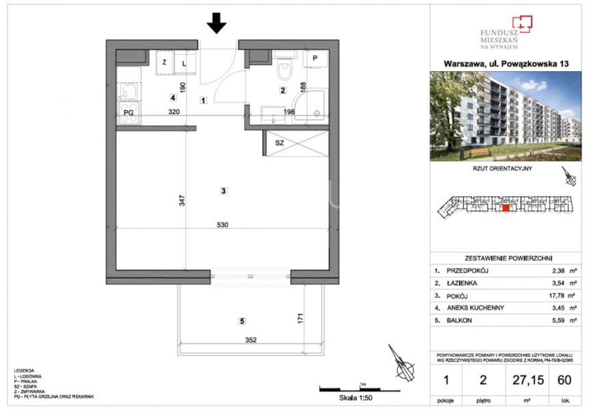 Słoneczna kawalerka z balkonem na Żoliborzu miniaturka 8