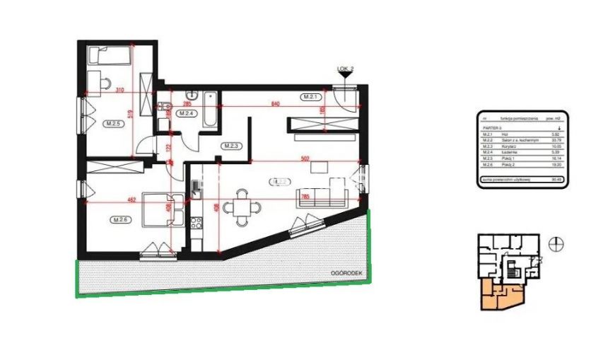 91m2 3 pok +ogródek st.deweloperski miniaturka 4