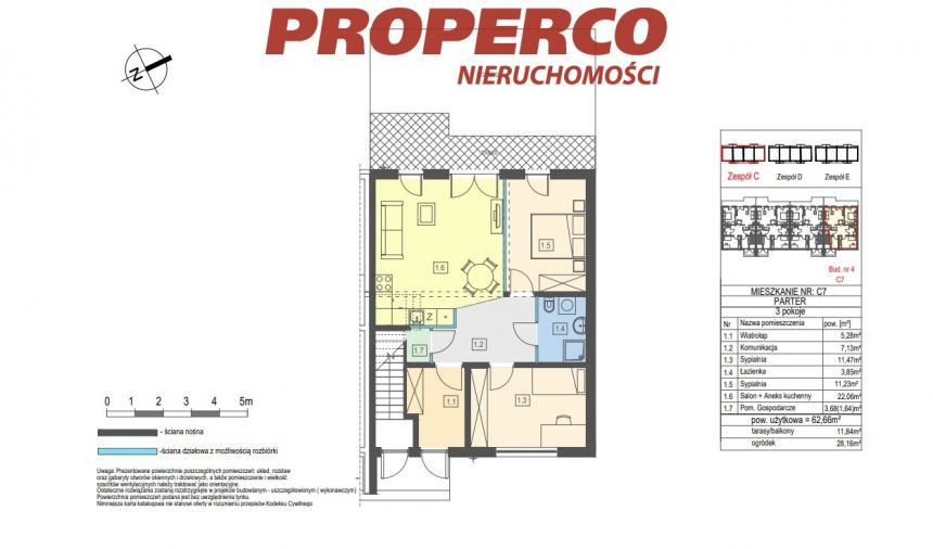 Nowe mieszkanie 3 pok, 62,66m2, KSM, Sandomierska miniaturka 19