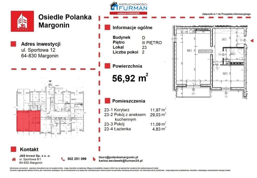 Na sprzedaż mieszkanie 2 pokojowe Margonin miniaturka 7