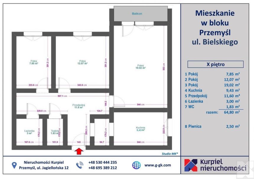 Trzypokojowe mieszkanie na os. Rycerskim miniaturka 2