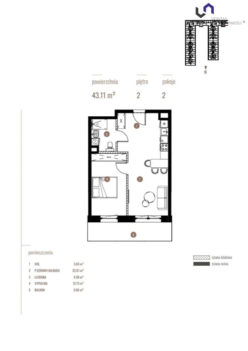 Katowice Dolina Trzech Stawów, 525 942 zł, 43.11 m2, z balkonem miniaturka 2