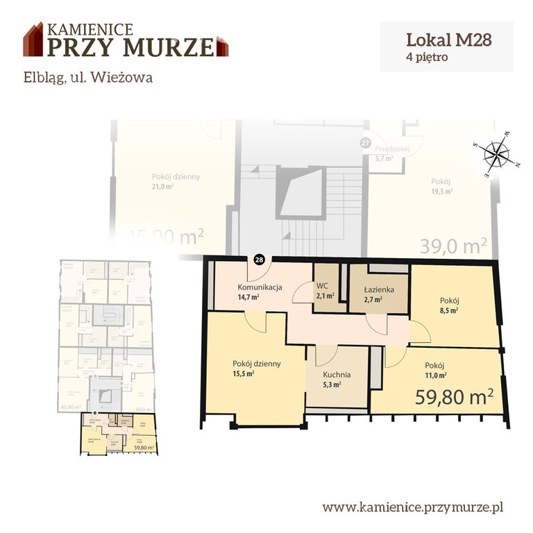Mieszkanie na Starym Mieście w Elblągu, 59,8m2 miniaturka 4