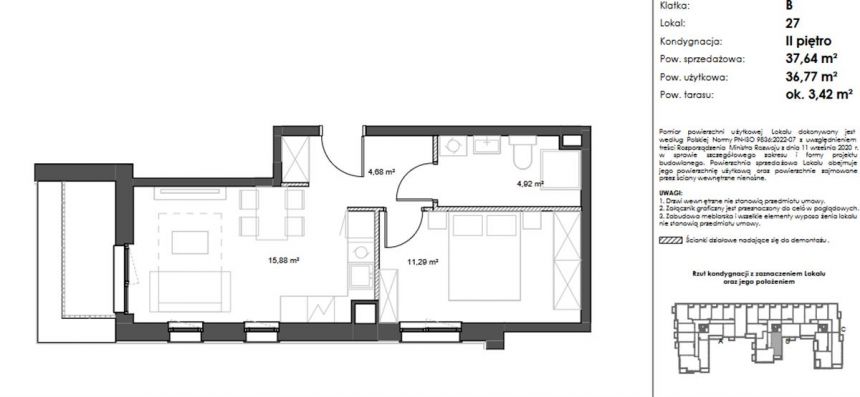 Nowoczesne mieszkanie w Rumi 37 m2 z balkonem miniaturka 5