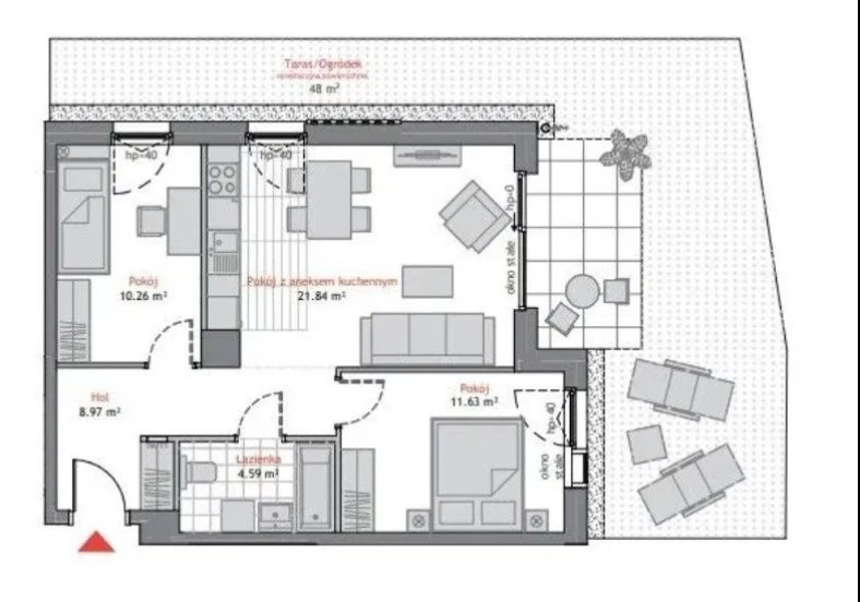 Gdańsk Oliwa, 1 122 924 zł, 57.29 m2, z parkingiem podziemnym miniaturka 4