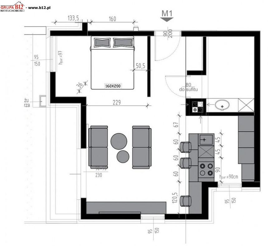 Kraków Bronowice, 780 000 zł, 40.8 m2, 2 pokojowe miniaturka 2