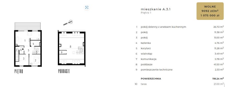 GOTOWE! 5 pokojowe Mieszkanie na Krzykach z dużym tarasem/duży rabat! miniaturka 17