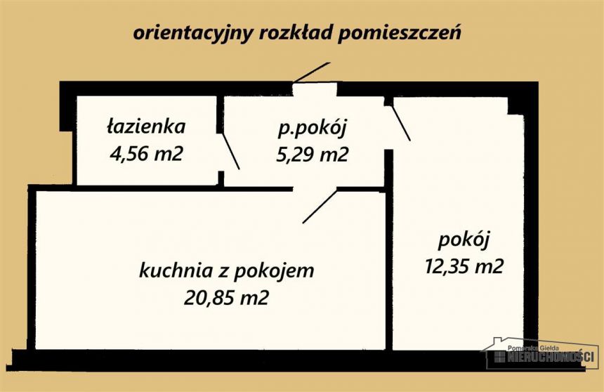 2 pokojowe mieszkanie na I piętrze w centrum miast miniaturka 5
