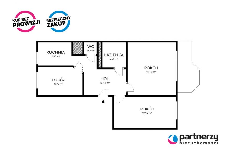 Gdańsk Siedlce, 829 000 zł, 67.87 m2, pietro 1/4 miniaturka 19