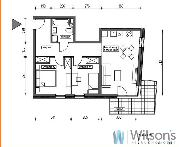 Wrocław Brochów, 624 015 zł, 59.43 m2, z balkonem miniaturka 4