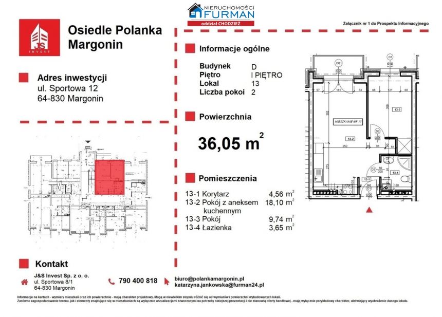 Na sprzedaż mieszkanie 2 pokojowe Margonin miniaturka 11