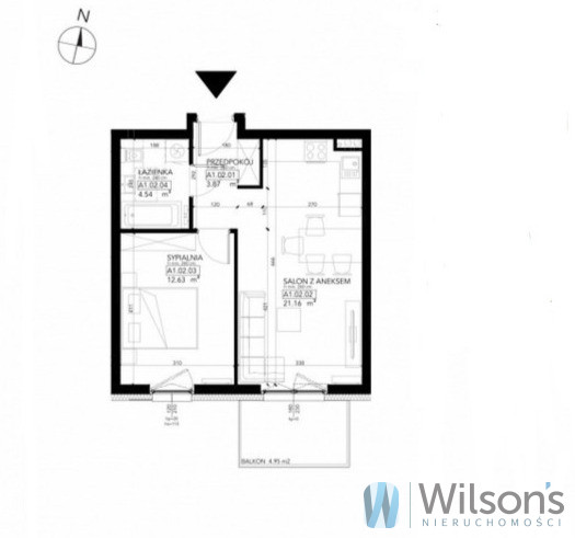 Wrocław Psie Pole, 510 198 zł, 42.2 m2, parter/2 miniaturka 4