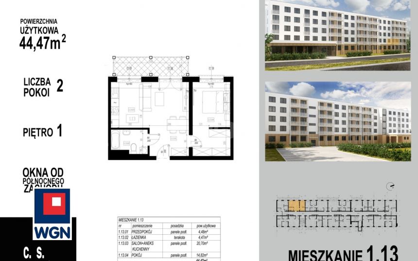 Głogów, 306 843 zł, 44.47 m2, pietro 1 miniaturka 3