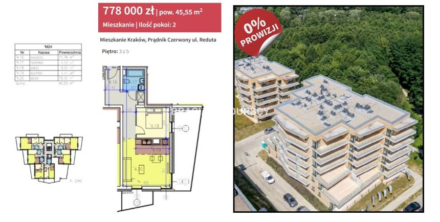 45m2 2pok + dwa balkony Prądnik Czerwony GOTOWE - zdjęcie 1