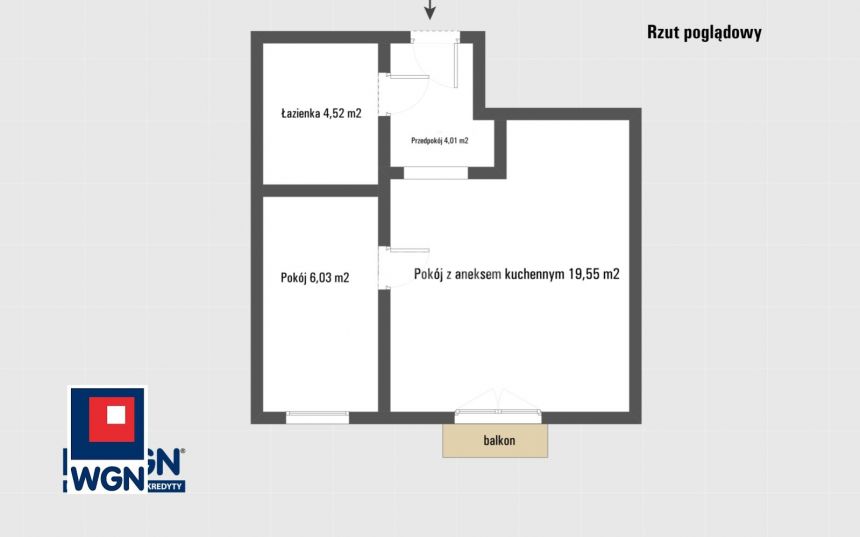 Poznań Podolany, 2 100 zł, 34.11 m2, pietro 4 miniaturka 13