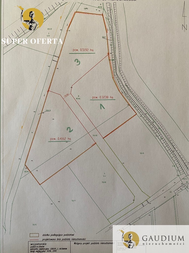 ATRAKCYJNE DZIAŁKI GDAŃSK ORUNIA pow. > 3000m2 miniaturka 4