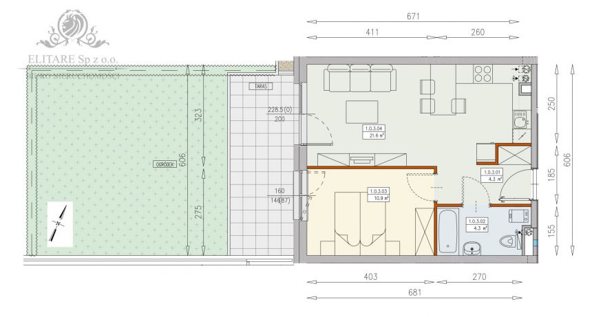 W REALIZACJI 08.2025/Mieszkanie 2pok, /41,10m2 + taras i ogrodu/ Księże Wielkie miniaturka 5