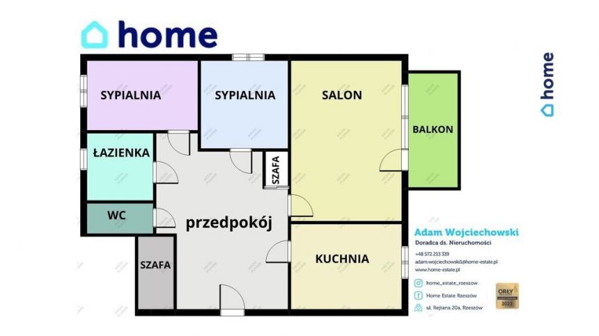 Mieszkanie 3 oddzielne pokoje 58,4 m2 "Projektant" miniaturka 2