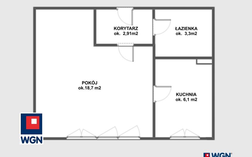 Poznań Stary Grunwald, 320 000 zł, 31 m2, kuchnia z oknem miniaturka 12