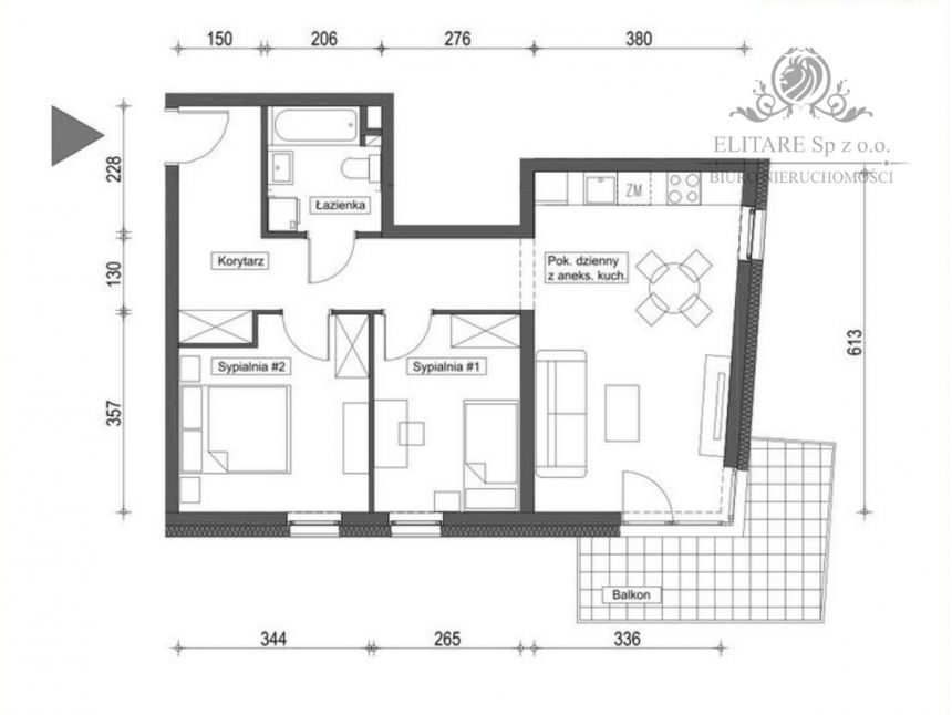 Mieszkanie nowe 3pok, 59,43m2 z balkonem/ Krzyki, Brochów, Wrocław miniaturka 5