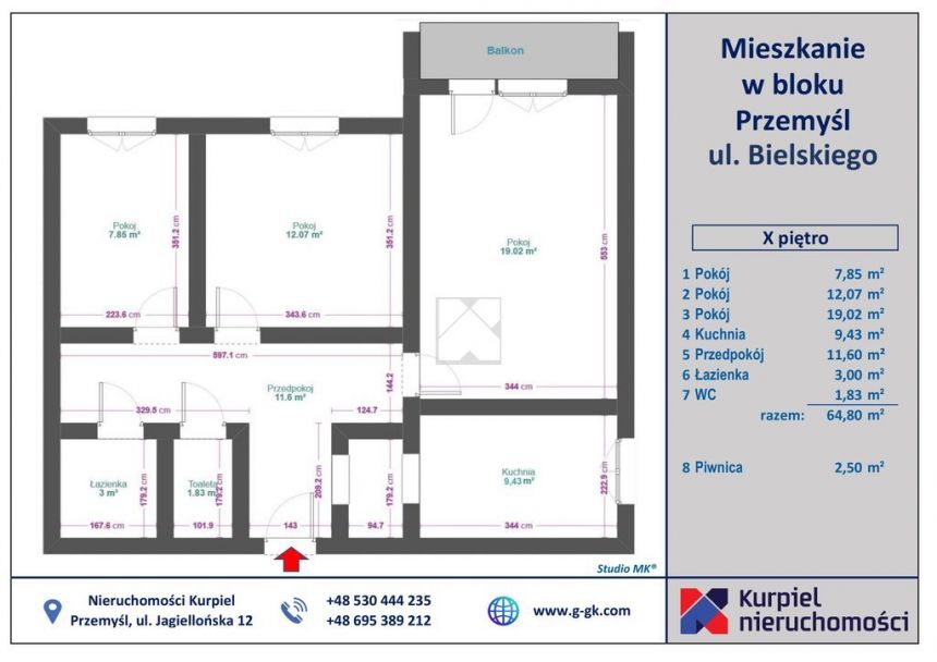 Trzypokojowe mieszkanie na os. Rycerskim miniaturka 13