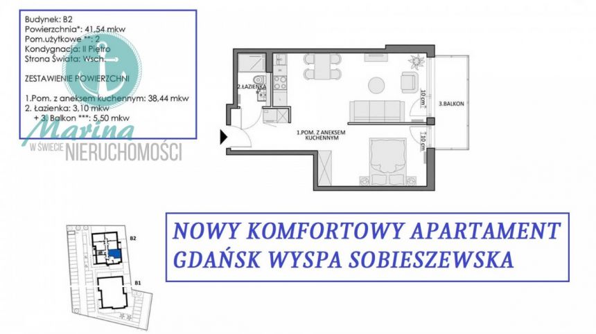 Gdańsk Sobieszewo, 725 725 zł, 41.54 m2, pietro 2 miniaturka 7