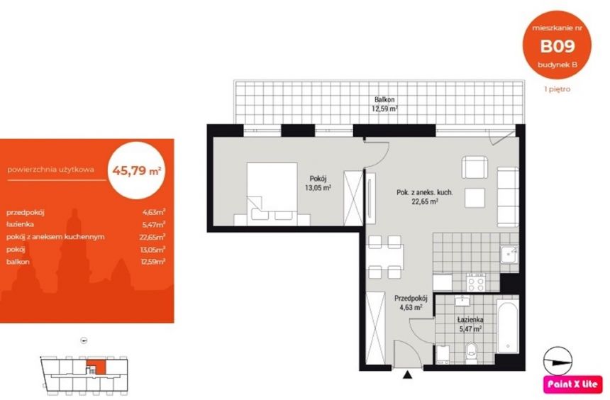 2pok. + BALKON 12m2! Klucze NA JUŻ! Tylko u nas! miniaturka 2