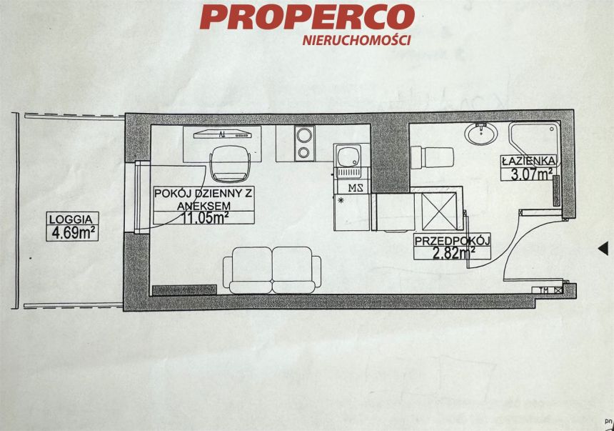 Lokal 17 m2, 1 pok, balkon, Włochy ul. Wiktoryn miniaturka 6