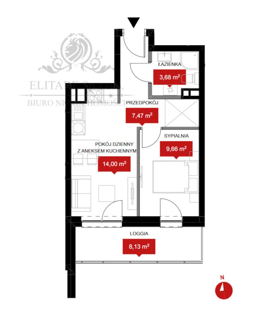 Mieszkanie 34,81m2 2 pokojowe z loggią 8,13m2/Wrocław, Kleczków miniaturka 3