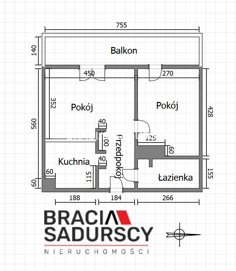 Nowoczesne mieszkanie 2 pok 43m2+balkon miniaturka 3