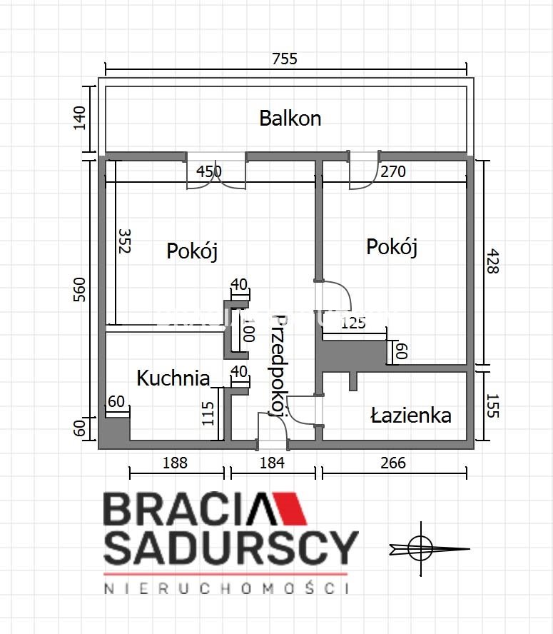 Nowoczesne mieszkanie 2 pok 43m2+balkon miniaturka 3