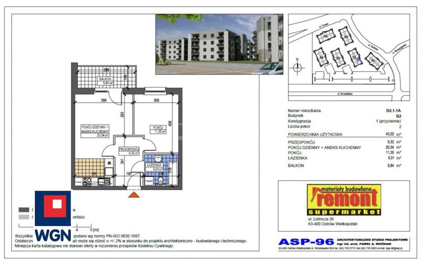 Ostrów Wielkopolski Wenecja, 365 670 zł, 43.02 m2, z balkonem miniaturka 7