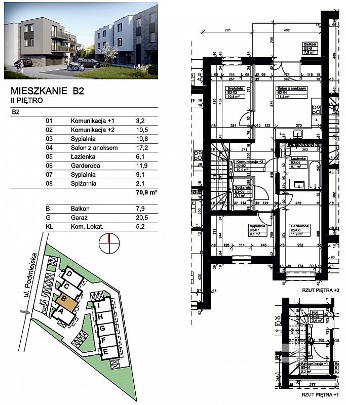 Rzeszów Drabinianka, 432 490 zł, 70.9 m2, pietro 2/2 miniaturka 7