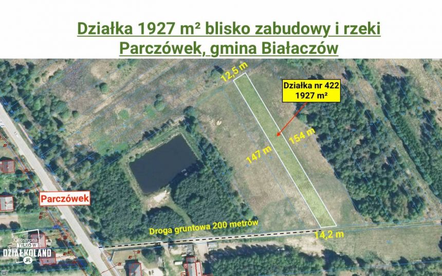 Działka 1700 m²blisko wsi i rzeki, Parczówek miniaturka 2