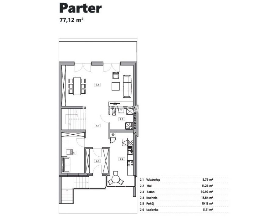 Bliźniak z garażem i ogrodem - 245,38 m2 miniaturka 20