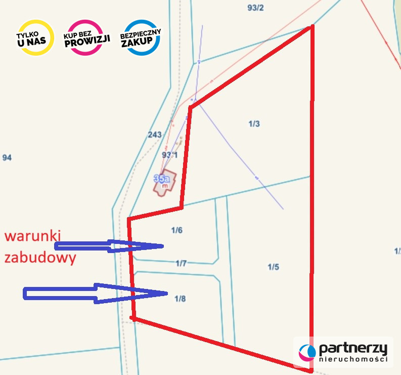 Bytów, 85 000 zł, 12.33 ar, budowlana miniaturka 4