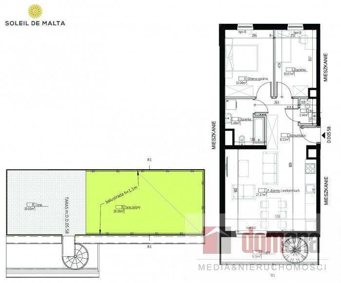 Poznań Nowe Miasto, 629 000 zł, 64.59 m2, 3 pokojowe miniaturka 7