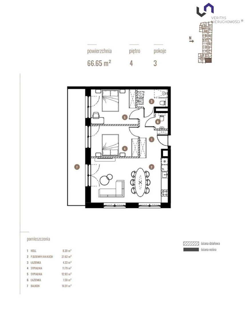 Katowice, 866 450 zł, 65.66 m2, w apartamentowcu miniaturka 2