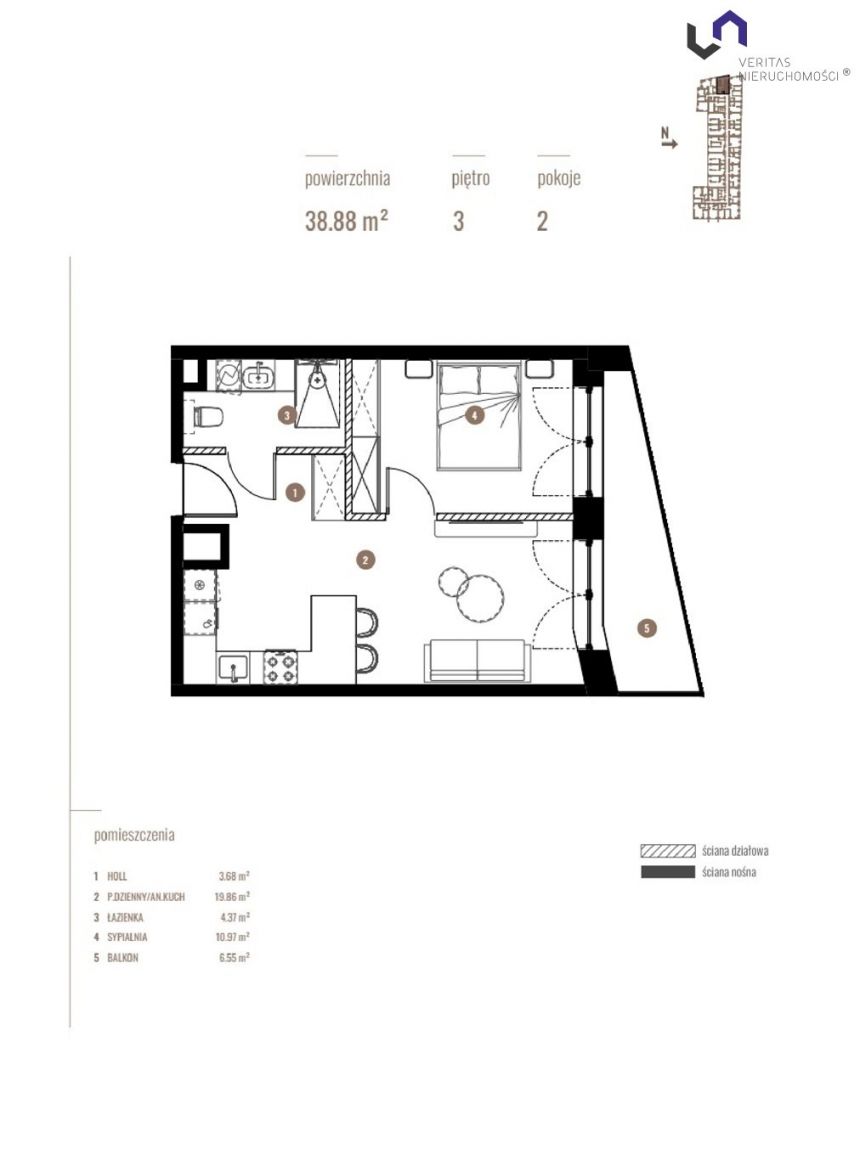 Katowice, 520 992 zł, 38.88 m2, do adaptacji miniaturka 2