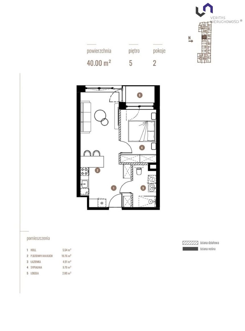 Katowice, 544 000 zł, 40 m2, pietro 5 miniaturka 2