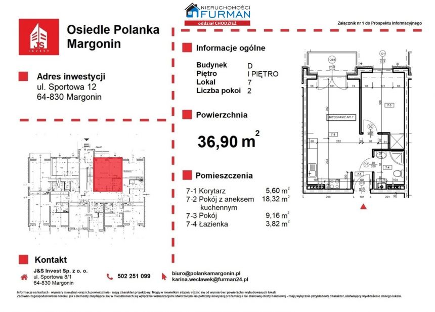 Na sprzedaż mieszkanie 2 pokojowe Margonin miniaturka 6