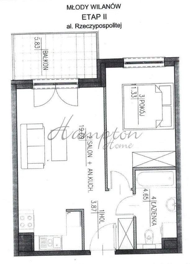 Warszawa Wilanów, 829 000 zł, 40.59 m2, M2 miniaturka 12