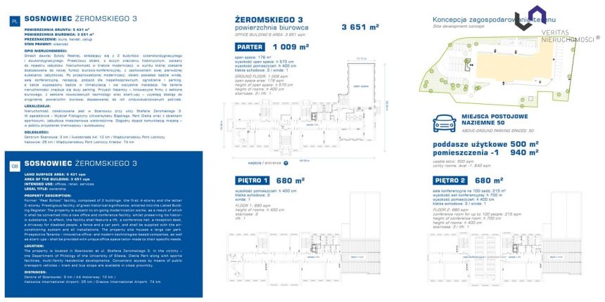 Sosnowiec Pogoń, 100 000 zł, 3619 m2, biurowy miniaturka 2