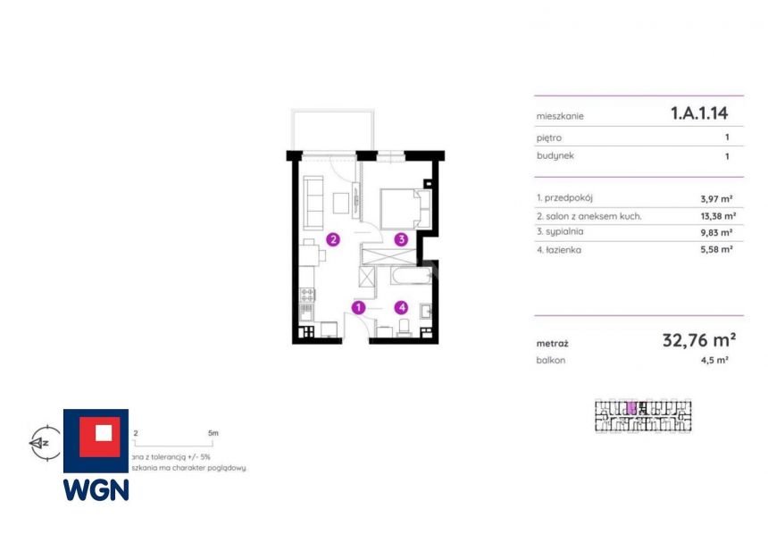 Gdynia Chwarzno-Wiczlino, 380 849 zł, 32.76 m2, do wykończenia miniaturka 2
