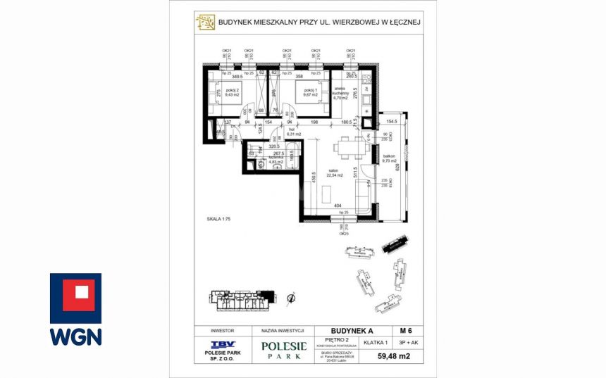 Łęczna, 529 372 zł, 59.48 m2, kuchnia z oknem miniaturka 5